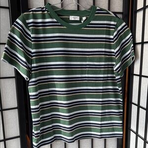 NWT Sunday Best Green and White Striped Tee